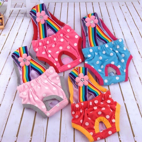 Dots Female Dog Shorts Puppy Physiological Pants Diaper Pet Underwear Briefs For Small Medium Girl Dogs ► Photo 1/6
