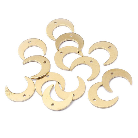 20pcs/lot Charms Mini Flat Moon Pendant Raw Brass Jewelry Punk Earring Fashion Women Jewelry Making Findings Accessories ► Photo 1/6