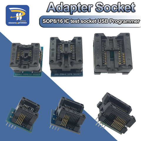 SOP16 to DIP8 Wide-body Seat Wide 150mil 200mil 208mil 300mil Programmer SOP8 Adapter Socket for EZP2010 EZP2013 CH341A IC test ► Photo 1/6