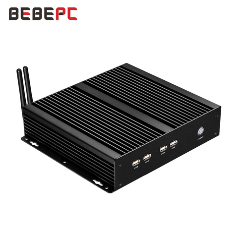 BEBEPC Fanless Mini Compute 4 COM Pentium 2117U Celeron 1037U Windows XP Mini PC Core i5 3317U 4*RS232 wifi 8*usb Industrial PC ► Photo 1/6