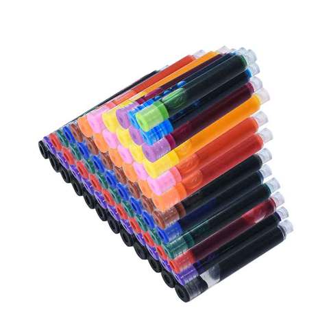 12PCS/Set Colourful Ink Sac Fountain Pen Ink Cartridges Refills Ink 3.4mm Blue Black Refills Drawing School Office Supplies ► Photo 1/6