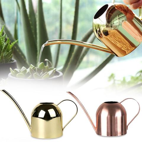 500/1000ML Watering Pot Stainless Steel Long Mouth Green Plant Watering Can Golden Watering Kettle Small Watering Gardening Tool ► Photo 1/6