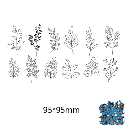 95*95mm 12pcs leaves Creative New Metal Cutting Dies Scrapbook Embossing Paper Craft Album Card Punch Knife ► Photo 1/1