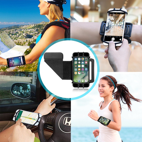 Outdoor 180° Mobile Phone Running Phone Bag Wristband Belt Jogging Cycling Gym Arm Band Holder Wrist Strap Bracket Stand Support ► Photo 1/6