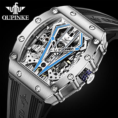 Automatic Mechanical Watch Men Top Brand OUPINKE Luxury Silicone Strap Mens Wristwatches Waterproof Sports Skeleton Watches 3179 ► Photo 1/6