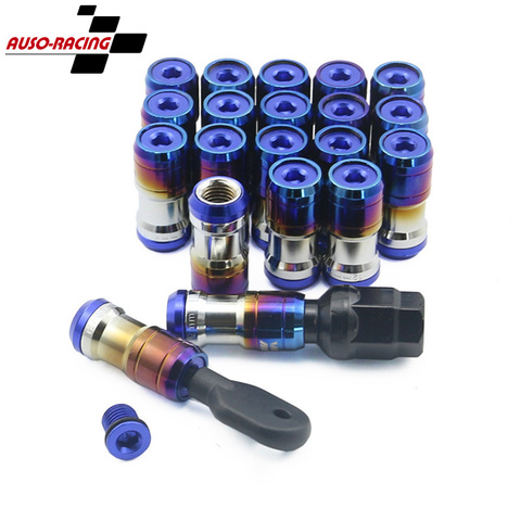 Volk Racing Concealed Heptagon Formula Steel Wheels Lock Lug Nuts Acorn Rim Close End M12xP1.25 M12xP1.5 Burning Blue 20Pcs/set ► Photo 1/6