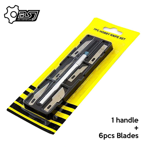 Non-Slip Metal Scalpel Knife Tools Kit Cutter Engraving Craft knives + 6pcs Blades Mobile Phone PCB DIY Repair Hand Tools ► Photo 1/6