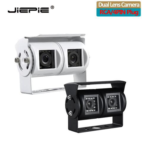 JIEPIE Dual Lens Reversing Camera RV Backup Camera Twin Adjustable angle Lens Rear View CCD Camera for Truck Bus ► Photo 1/6