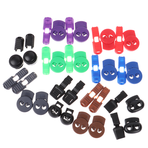 1pair Black Shoe Lace Buckle Locks Shoelace Clips, For Elastic