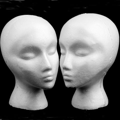 Female White Deflection Head Polystyrene Styrofoam Foam Head Model Stand Wig Hair Hat Headset Mannequin Head Display Stand Rack ► Photo 1/6