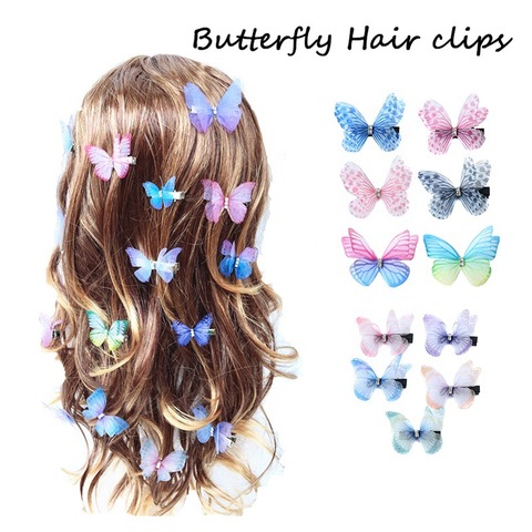 Candy Color Fashion Butterfly Hair Clips for Women Baby Girl Kids Barrette Wedding Hairpins Hair Accessories Hairclip Ornaments ► Photo 1/6