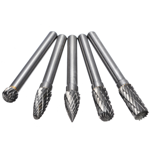 5Pcs 6mm Shank Tungsten Carbide Rotary Point Burrs Cutter Tool Rotary File Metal Woodworking Milling Cutter ► Photo 1/6