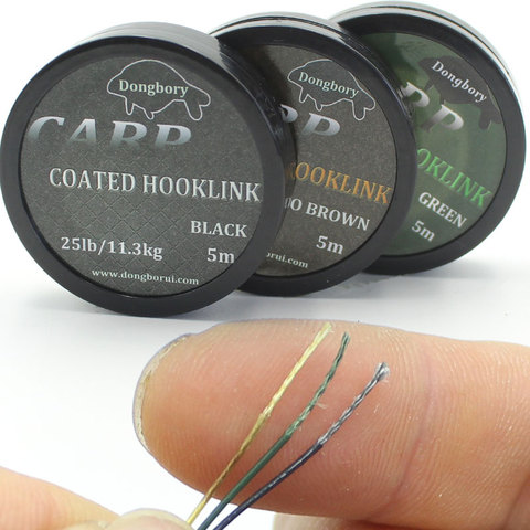 5m Fluorocarbon Line Coated Braided Carp Fishing Line 8 Strand Camo Leadcore Carp Hair Rigs Making Hooklink For Carp Fishing ► Photo 1/6