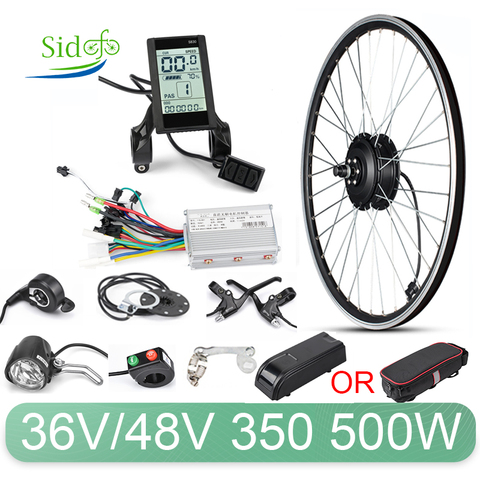 Electric Bike Motor Wheel Front Rear 20Inch 26 Inch 36V/48V 350W 500W Gear Brushless Motor Set Hub Motor Ebike Conversion Kit ► Photo 1/1