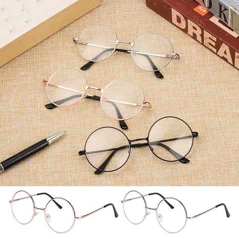 Vintage Metal Round Myopia Glasses Women Men Ultra Light Flexible Resin Short Sight Glasses Vision Care Diopter -1.00~-4.0 ► Photo 1/6