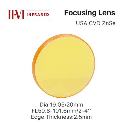 Cloudray II-VI ZnSe Focus Lens DIa. 19.05mm 20mm FL 50.8-101.6mm 2-4