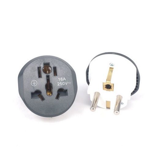 EU Plug Adapter Universal 16A EU Converter 2 Round Pin Socket AU UK CN US To EU Wall Socket AC 250V Travel Adapter High Quality ► Photo 1/3