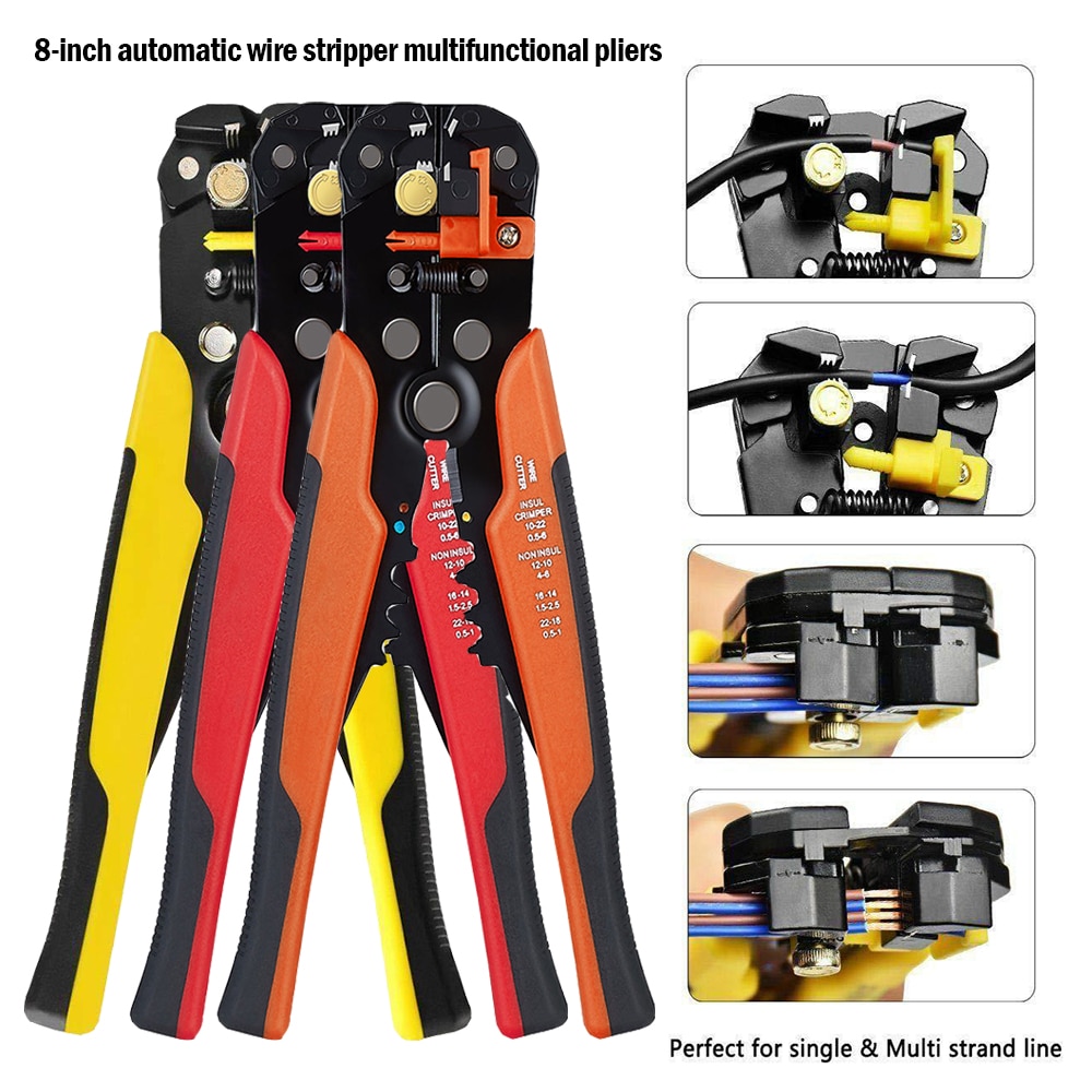 Automatic Cable Wire Stripper Crimping Plier Cutter Stripping Crimper Hand Tool 