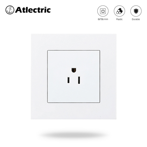 Atlectric American Japan Power Socket PC Plastic Panel Socket 15A USA Japan Standard Outlet Plug 86mm*86mm ► Photo 1/3