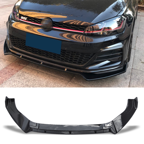 Front Bumper Spoiler Protector Plate Lip Body Kit Carbon Surface Decorative Strip For Volkswagen Golf MK7 7.5 R GTI GTD 14-19 ► Photo 1/6