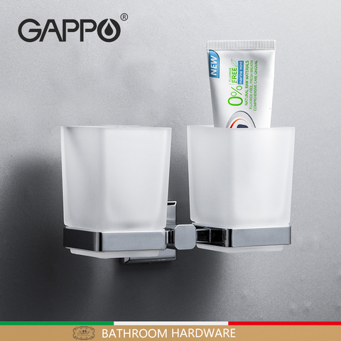 GAPPO Cup Tumbler Holders Double Toothbrush Tooth cup holder cups Wall-mount Bathroom Accessories bath hardware set G3806/G3808 ► Photo 1/6