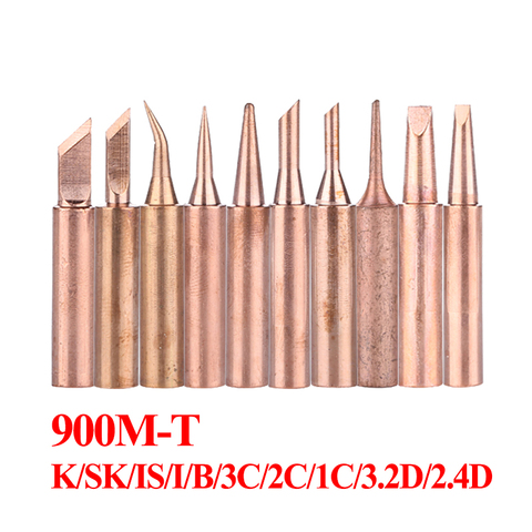 10Pcs/lot Pure Copper Solder Iron Tip Soldering Bit For 936 Soldering Station ► Photo 1/6