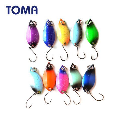 TOMA 5pcs/lot Fishing Metal Lure Spoon Bait For Trout Bass Spoons Sequins Baits Single Hook Isca Artificial Fishing Tackle ► Photo 1/6