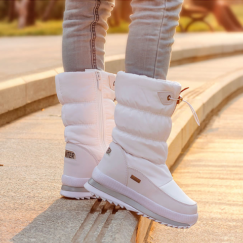 2022 Winter Platform girls Boots Children Rubber anti-slip Snow Boots Shoes for girl big Kids Waterproof Warm Winter Shoes Botas ► Photo 1/6