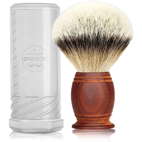 Anbbas 4.9inches Giant Shaving Brush Silvertip Badger Hair Quality Rosewood Handle for Shaving Soap Cream Straight Razor for Men ► Photo 1/6