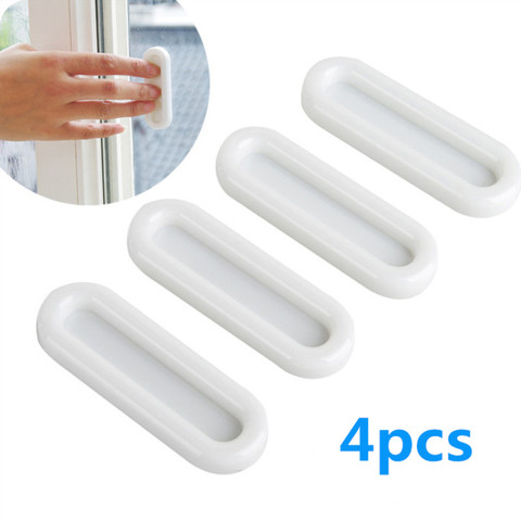 eTya 4pcs Paste the open sliding door handles for interior doors glass window cabinet drawer wardrobe Self-adhesive Handle ► Photo 1/6