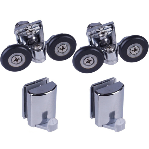 Set of 2 Shower Door Rollers/Runners/ 2 Hooks/Guides 25mm Wheels Diameter904H/106 ► Photo 1/6