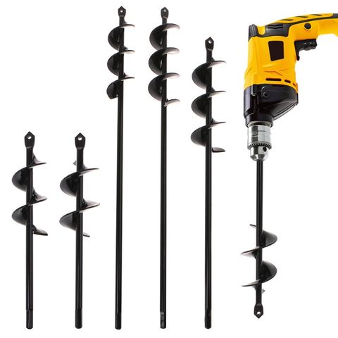 Black Home Yard Garden Flower Plant Farm Planting Auger Digger Twist Spiral Bit Digging Holes Drill Bit Tools ► Photo 1/6