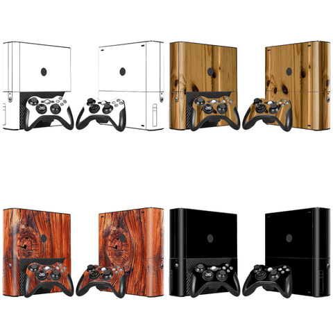 Pure and wood designVinyl Skin Sticker Protector for Xbox 360 E for Xbox 360 E with 2pcs Controllers Cover for Xbox 360E ► Photo 1/6