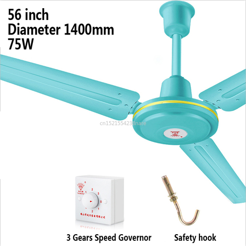 56inch Iron 56mm Vane Third Gear Ceiling Air Cooling Fan Living Dining Room Ceiling Fan Large Wind 1.4m ► Photo 1/6