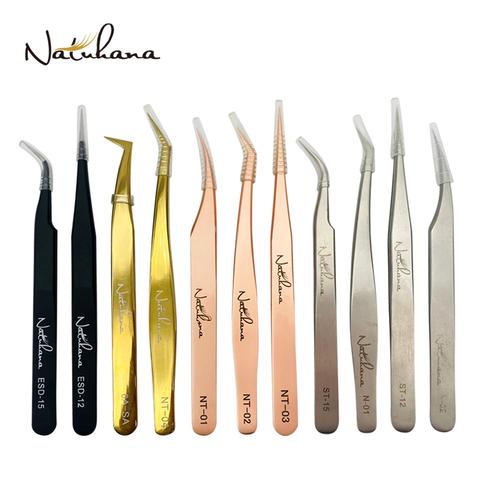 NATUHANA Professional for 3D Tweezers Stainless Steel Volume Eyebrow Tweezer False Eyelash Extension Tweezers for Makeup Tools ► Photo 1/6