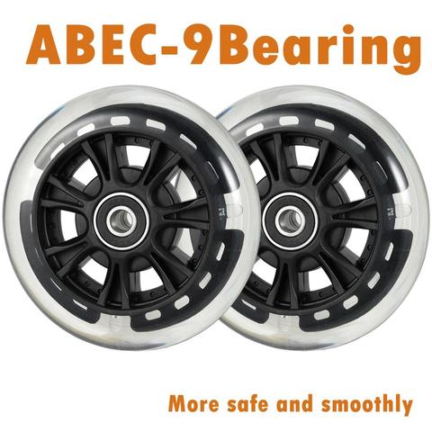 Good Quality 2pcs 100mm  Scooter Wheesl LED Flash Light Up Scooter Wheels for Mini Scooter with 2 ABEC-9 Bearing ► Photo 1/6