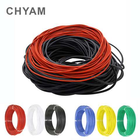 10 Meters DIY Soft High Temperature Resistant Silicone Wire 7 8 910 11 12 13 14 15 16 18 18 20 22AWG High Quality Connector ► Photo 1/6