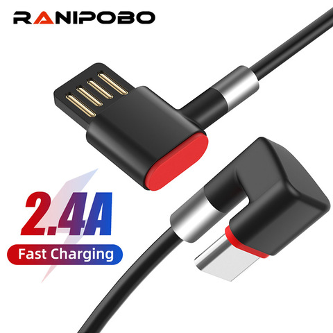 2.4A 180 Degree Fast Charge Data Type C Micro USB C Cable For Samsung Huawei Xiaomi Type-c Charger long Mobile Phone Wire Cord ► Photo 1/6