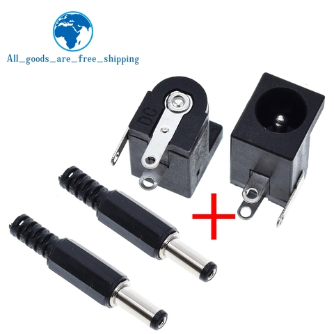 TZT 10Pcs DC-005 Black DC Power Jack Socket Connector DC005 5.5*2.1mm 2.1 socket Round the needle ► Photo 1/6