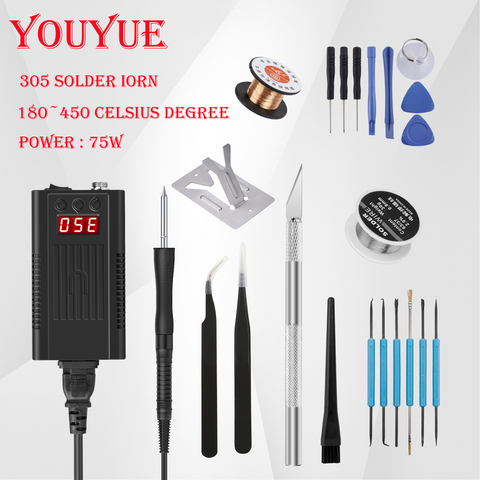 YOUYUE 305 75W Mini Portable Digital Electric Soldering Station Adjustable Thermostat solder iron with T12 tip Welding  110/220V ► Photo 1/5
