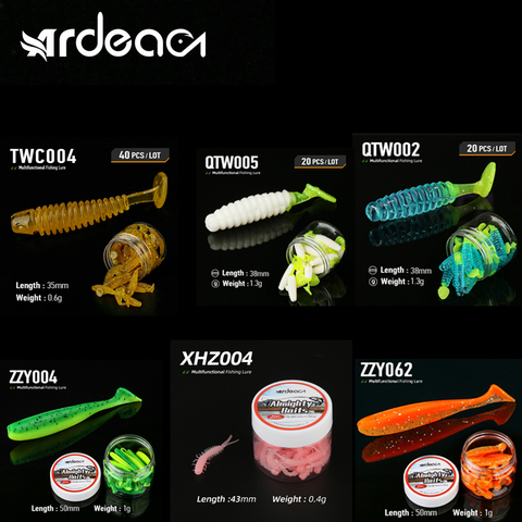 Ardea TPR soft bait 20/30/40Pcs Double Color Baits Silicone Swimbait Wobblers Tail Jigging Wobblers Bass Pike Fishing Tackle ► Photo 1/6