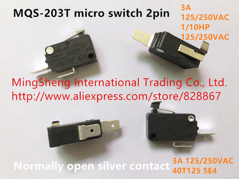 Original new 100% MQS-203T micro switch 2pin normally open silver contact ► Photo 1/2