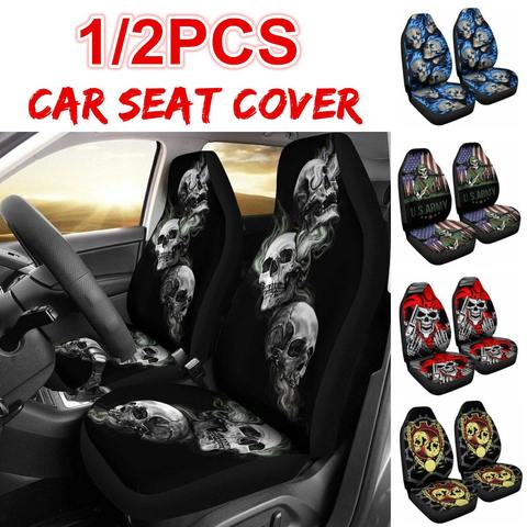 3D Skull Print Front Car Seat Cover Universal Car Seat Protector Seat Cushion Full Cover For Most Car for Interior Accessories ► Photo 1/6