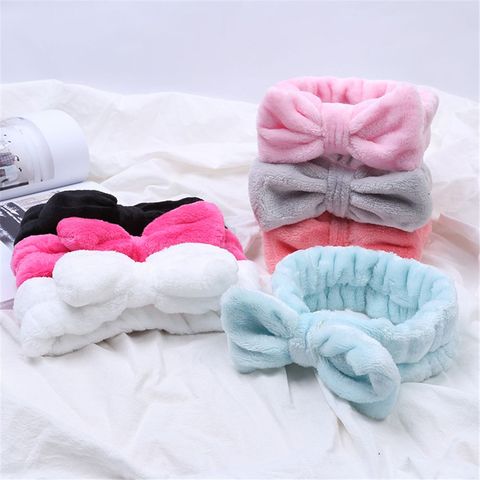 Coral Fleece Hairbow Cross Headband For Wash Face Makeup Lady Bath Mask Cosmetic Hairband Elastic Soft Turban Hair Accessories ► Photo 1/6