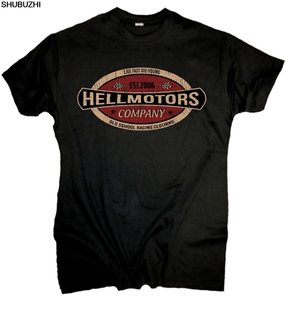 100% Cotton for Man Shirts Hellmotors Vintage T-Shirt for Biker US Car V8 Und Rockabilly Cooler Look Print Tee Shirts ► Photo 1/6