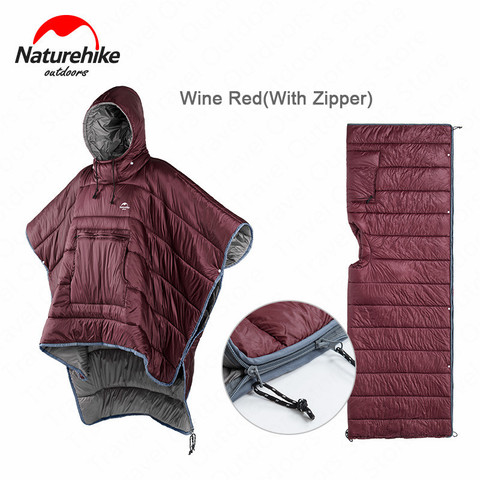 Naturehike Outdoor Camping Sleeping Bag Waterproof Cloak Lazy Sleeping Bag Winter Thermal Portable Camping Cloak NH18D010-P ► Photo 1/6