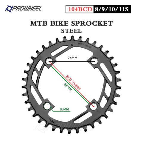 Prowheel Mountain Bicycle Narrow Wide Chainring 32T 34T 36T 38T 40T Chain wheel STEEL MTB Bike Sprocket Tooth plate crank parts ► Photo 1/6