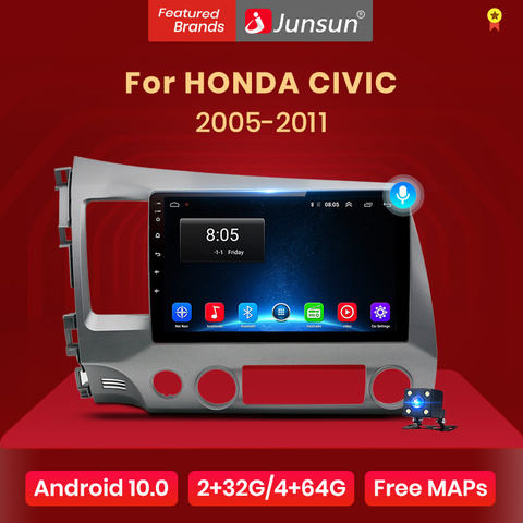 Junsun V1 2G+32G Android 10.0 DSP Car Radio Multimedia Video Player For Honda Civic 8 2005-2011 Navigation GPS No 2din 2 din dvd ► Photo 1/6