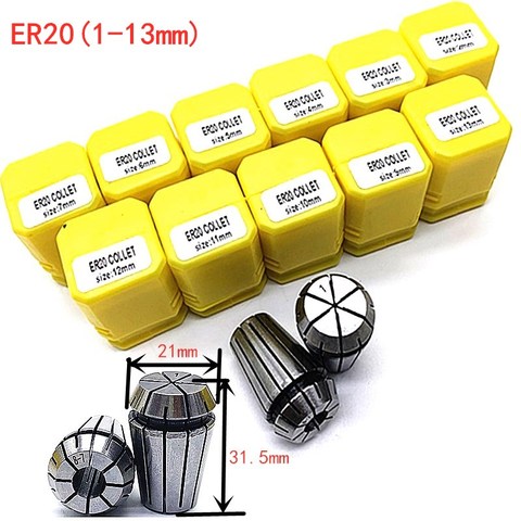 1PCS ER20 1mm-13mm Collet Set Printemps Chunk pour Tour CNC Serrage Collet Chunk titulaire ► Photo 1/6