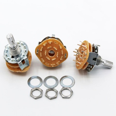 5PCS RS25 Shaft Panel Mount 1P11T 2P4T 2P5T 2P6T 3P3T 3P4T 4P3T Rotary Switch Selector Band ► Photo 1/1